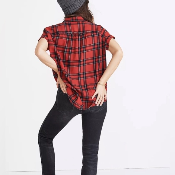 Madewell Central Shirt in Dahl Plaid Red - Size XS - Picture 3 of 6